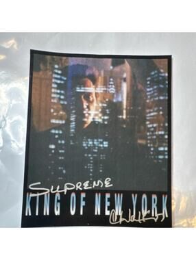 Supreme King Of New York Cityscape Design Skateboard Sticker
